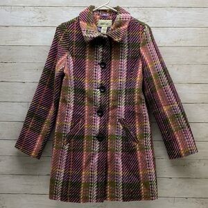 Cherokee Girls Kids Youth Multicolor Coat XL Wool Blend Buttons Pockets